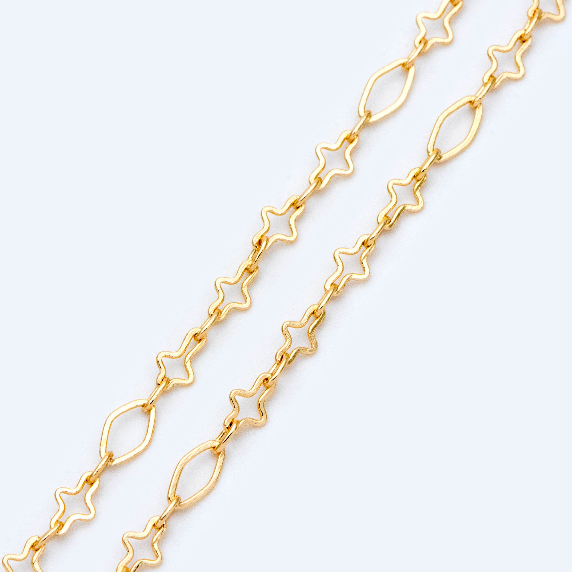 Gold plated Brass Link Chains, Specialty Chains for DIY Necklace, Chain Findings (#LK-430)/ 1 Meter=3.3 ft